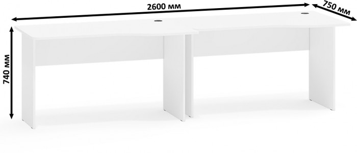 Два стола письменных С-МД-1-04, белый шагрень