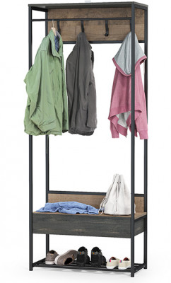 Трувор 15.120 Прихожая, цвет дуб гранж песочный/интра, ШхГхВ 80х36,6х194,2 см.