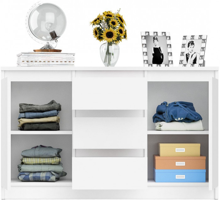 Мори Комод МК1200.3, цвет белый, ШхГхВ 120,4х41х73 см.