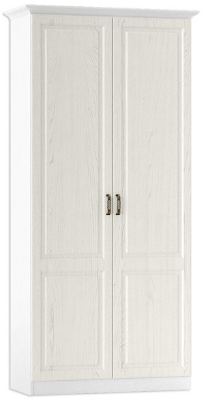 Ливерпуль Шкаф для одежды + карниз, цвет ясень ваниль/белый, ШхГхВ 100х41,4х220,3 см.(без учёта карниза), 108,2х43,5х223,5 см.(с карнизом)