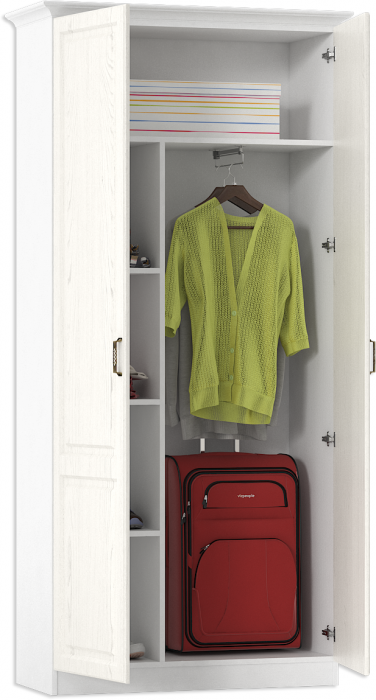 Ливерпуль Шкаф для одежды + карниз, цвет ясень ваниль/белый, ШхГхВ 100х41,4х220,3 см.(без учёта карниза), 108,2х43,5х223,5 см.(с карнизом)