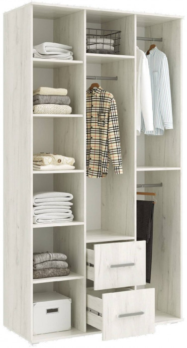 Фиеста NEW Шкаф трехдверный без зеркала (Крафт белый, Графит)