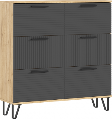 Обувница Флэш, Браш Графит/Крафт