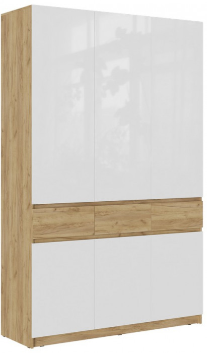 Модульная спальня Бостон МДФ 160 с ортопедом и ПМ, крафт золотой/белый глянец