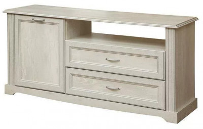 Тумба под ТВ Сохо 32.16 бетон белый/бетон патина