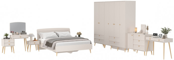 Афина Спальня 41-1600, цвет кашемир серый, сп.м. 1600х2000 мм., б/м, основание есть - фанера