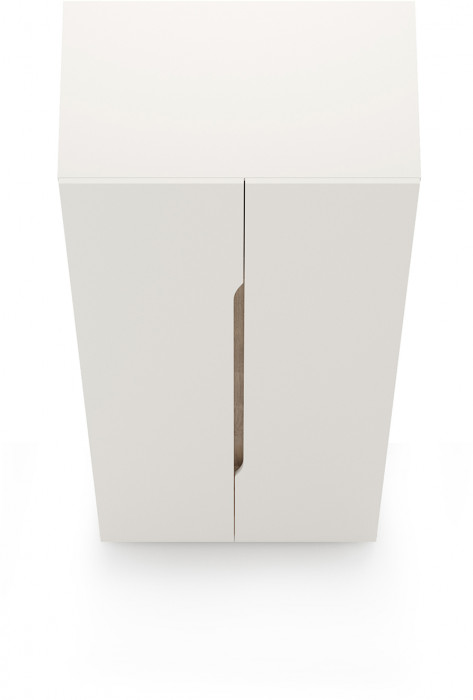 Муссон 13.198 Шкаф двухстворчатый, цвет белый/дуб эндгрейн элегантный, ШхГхВ 87,4х52,2х229,8 см., 2 ящика и зеркало внутри, универс. сборка наполнения