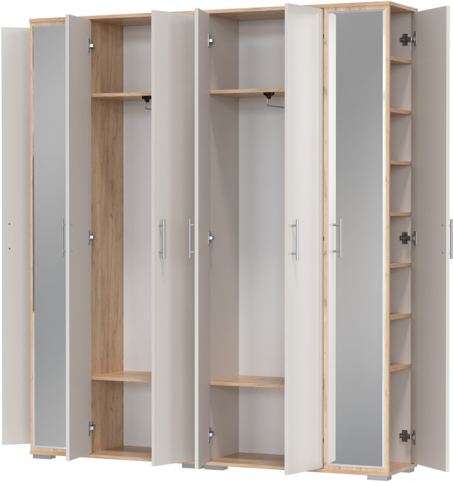 Две прихожих Домино-мини 2-3421дкз/к.с, цвет дуб крафт золотой/кашемир серый, ШхГхВ176х36х202 см.