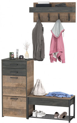 Трувор Прихожая 180, дуб гранж песочный/интра