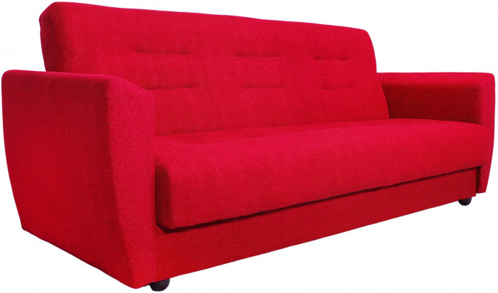 Раскладной диван-кровать, прямой, книжка, цвет красный, Лира 140х190