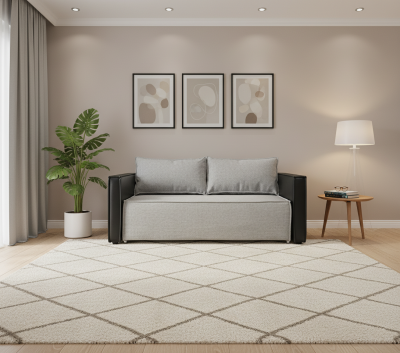 Диван-аккордеон Барон 140х200, рогожка, серый