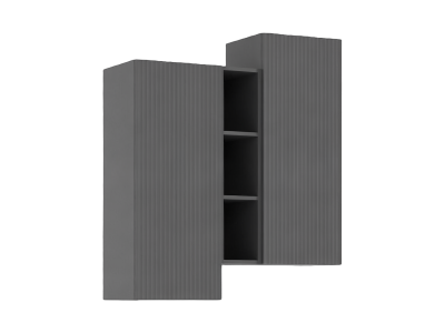 Оскар Шкаф подвесной комбинированный (Графит Софт NEW, Графит)