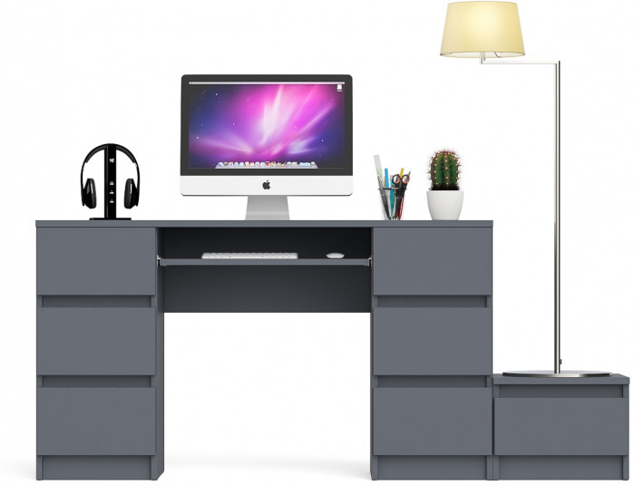 Мори компьютерный стол МС-2 + Тумба ТМП400.1, графит