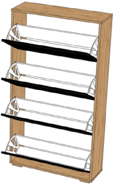 Тумба для обуви "Элана" - Аляска/Дуб артизан