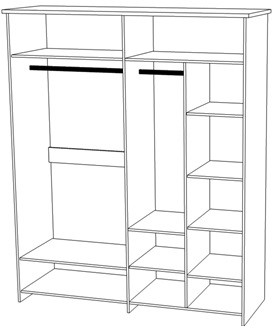 Модульная спальня "Скандинавия" - Бетон пайн светлый/Дуб наварра