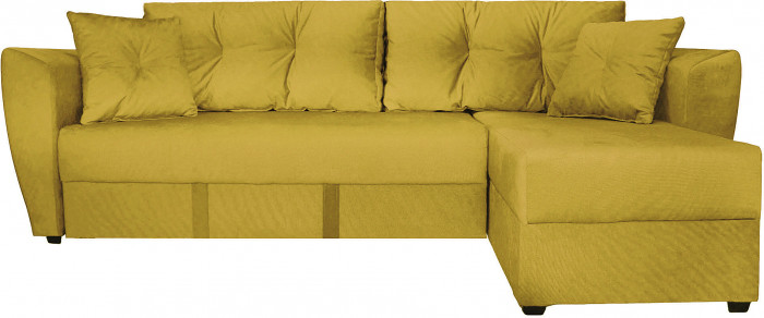 Диван УГЛОВОЙ Амстердам велюр желтый 160 НПБ