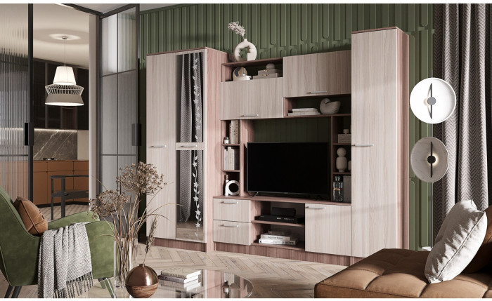 Гостиная Флора ЛДСП (Сандал светлый)