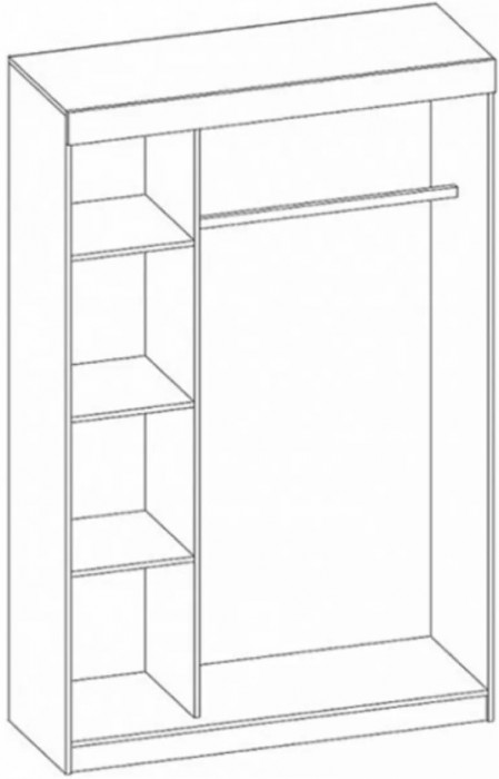 Бася Шкаф-купе (Дуб крафт/ Графит)