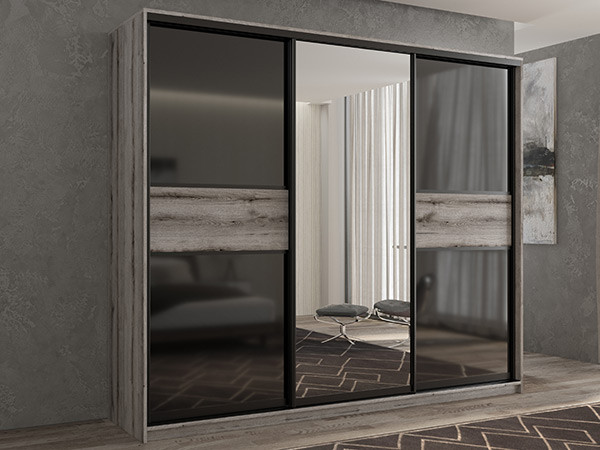 Шкаф-купе Кааппи 9 Эвок Окаменелый 240х60х230 см