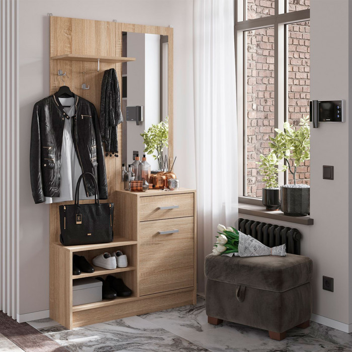 Прихожая "Дебора" (900х1840х292) дуб сонома/дуб сонома