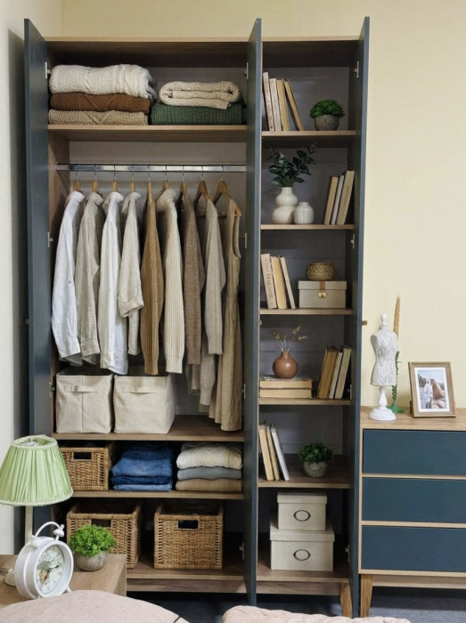 Модульная спальня "Кельн", Крафт золотой/Изумрудный