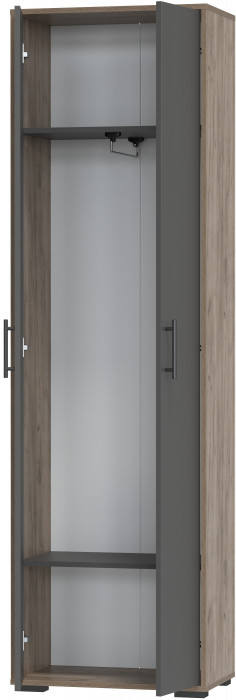 Прихожая 2-3430дкт/граф Домино - Шкаф для одежды, цвет дуб крафт табачный/графит, ШхГхВ 60х36х202 см.
