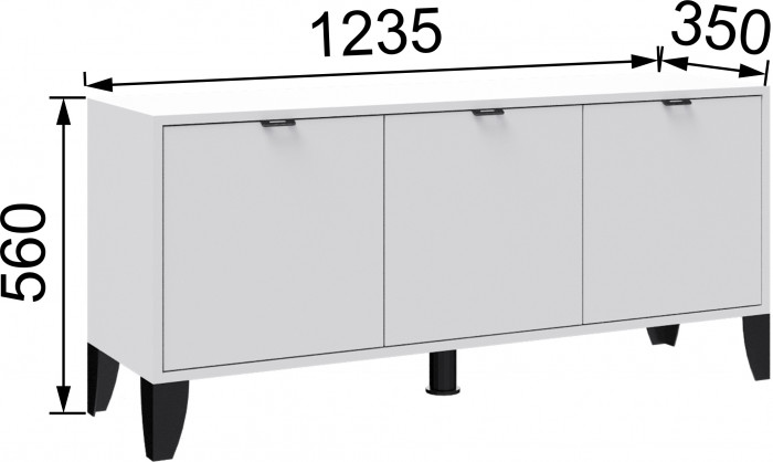 Гира Тумба для ТВ-техники ГТ-1 белый