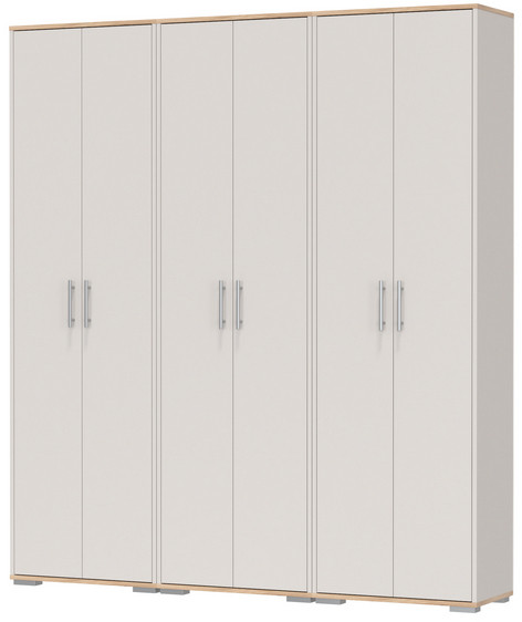 Три шкафа для одежды Домино 2-3430дкз/к.с, дуб крафт золотой/кашемир серый