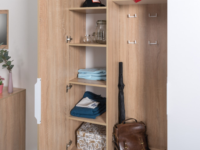 Куба Прихожая 13, дуб сонома/белый премиум