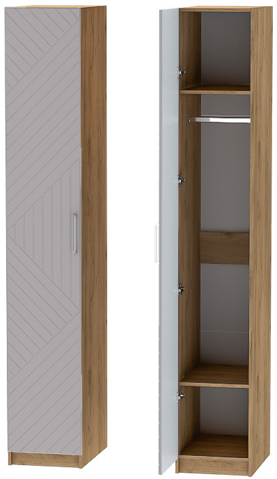 Шкаф-пенал №1 "Иннэс-7" - Крафт золотой/Грэй софт