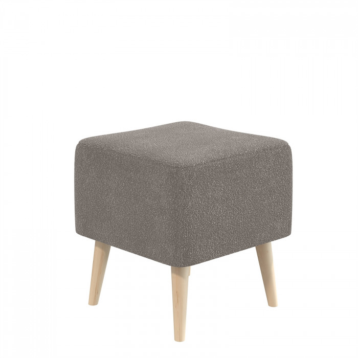 Банкетка 6-5133ТКВсерый Куби, цвет ткань серая, ШхГхВ 41х41х45 см.(квадратная банкетка на четырёх ножках), цвет ножек: иней