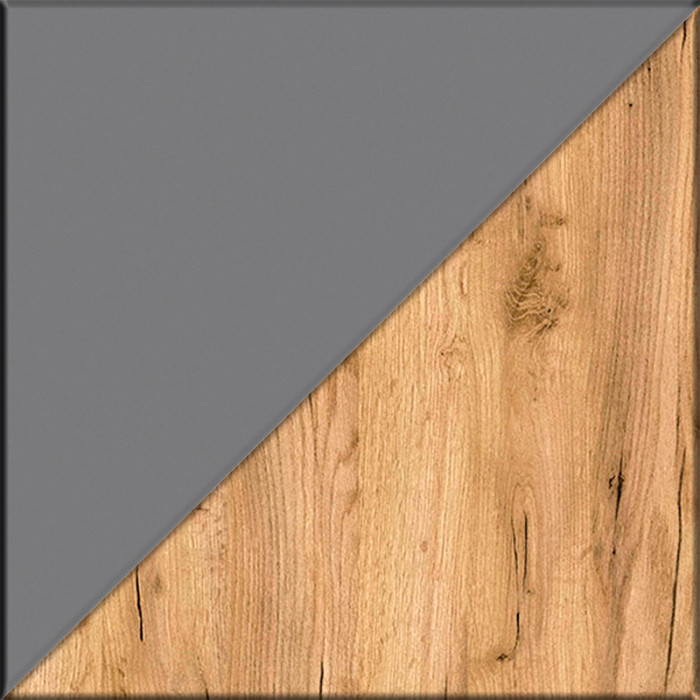 Октава Прихожая 16, цвет серый графит/дуб крафт золотой/фасады МДФ серый графит, ШхГхВ 97,1х35,4х197,6 см., универсальная сборка