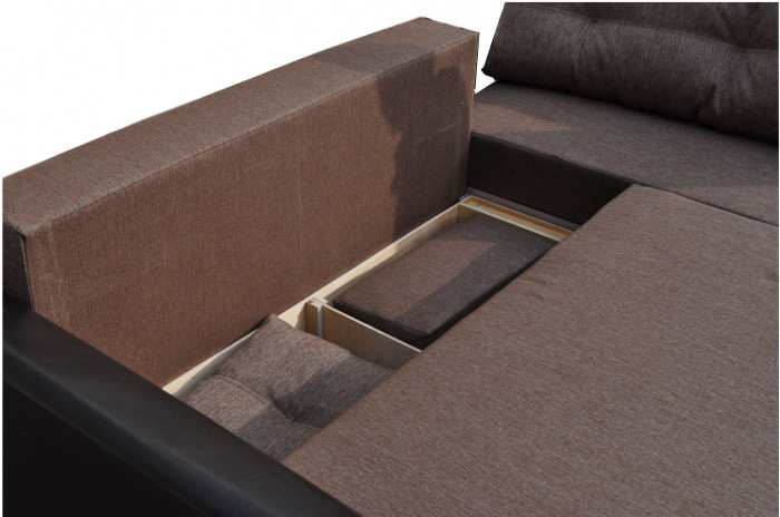 Диван УГЛОВОЙ Амстердам рогожка коричневая 160