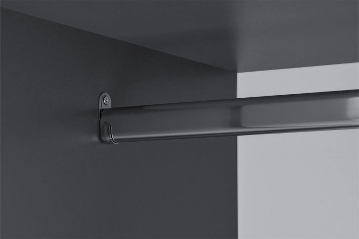 Шкаф распашной с наполнением (3 полки + 2 ящика + штанга) ШК 5 (800), Графит