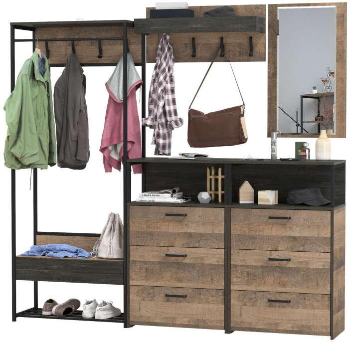 Трувор Прихожая 226, дуб гранж песочный/интра