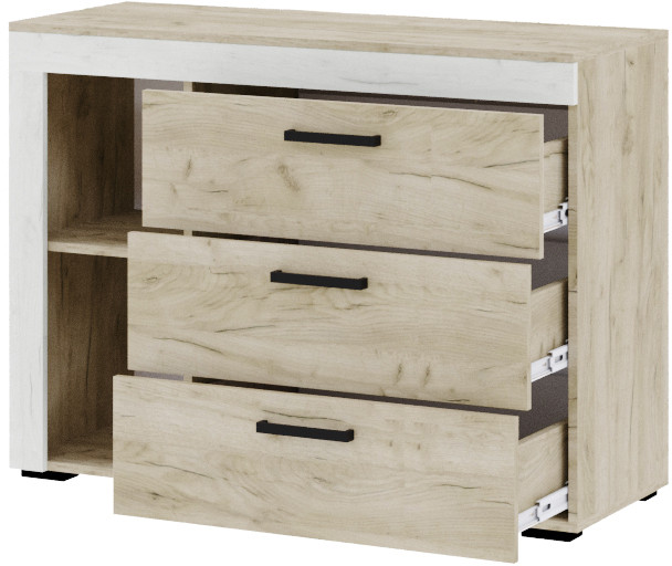 Комод "Адель" - Крафт серый/Крафт белый