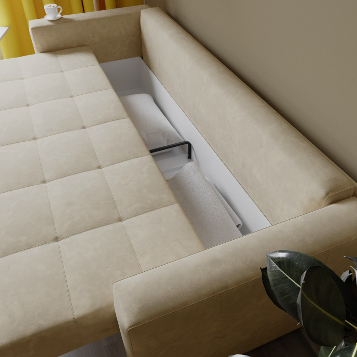 Диван раскладной Брэй экокожа бежевый