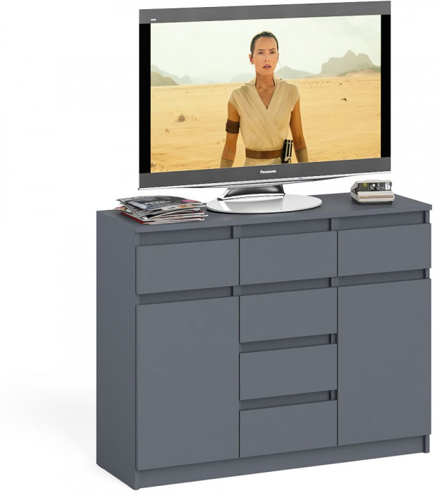 Мори Комод МК1200.4, цвет графит, ШхГхВ 120,4х41х94 см.