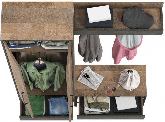 Трувор Прихожая 197, дуб гранж песочный/интра