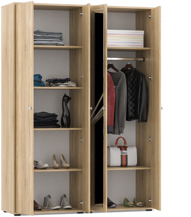 Камелия Шкаф 4-х створчатый, дуб сонома