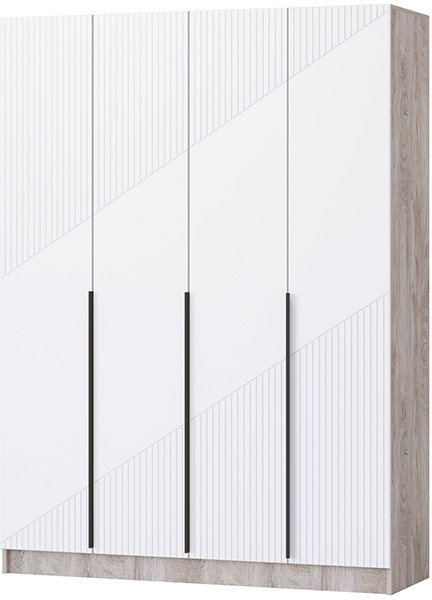 Шкаф Авис 1,6, Дуб эндгрейн/Белый софтач