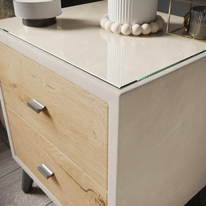 Тумба прикроватная интерьерная Ланс бежевый/мдф дуб канадский