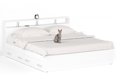 Камелия Кровать с ящиками 1800, белый