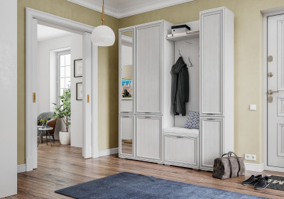 Модульная прихожая Ливорно, набор 1, Ясень анкор светлый