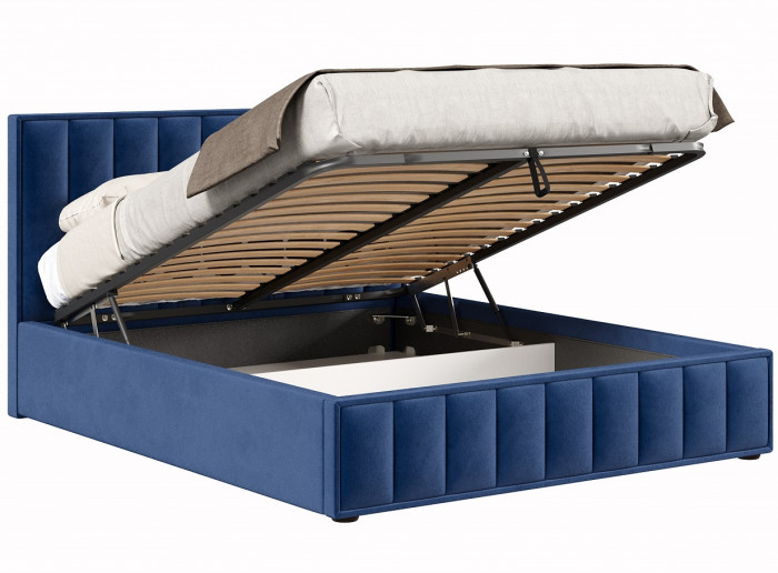 Кровать с подъёмным механизмом 1600 Анкона, темно-синий