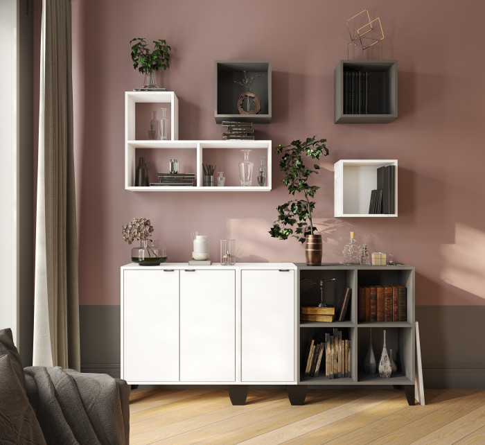 Гира Гостиная, Белый/графит серый