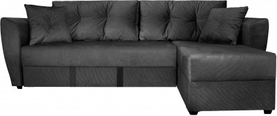 СПБ Диван УГЛОВОЙ Амстердам велюр черный 160