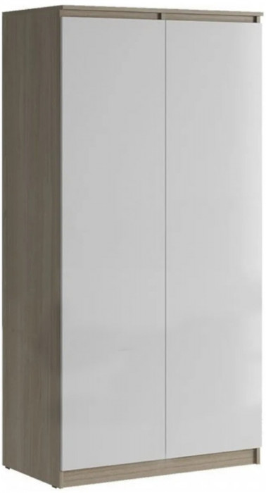 Челси Шкаф 2-х створчатый платяной (Белый глянец, Дуб Сонома)