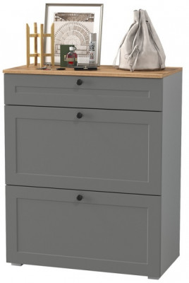 Остин 16.121 Тумба для обуви, серый графит/дуб крафт золотой