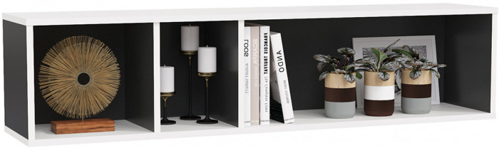 Сидней Комплектация № 039, корпус белый/чёрный/фасады МДФ белый глянец